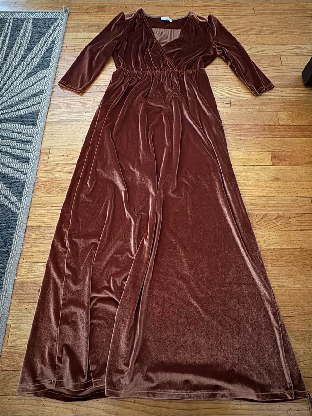 Baltic Born Burnt Orange Velvet Maxi Dress Size Large